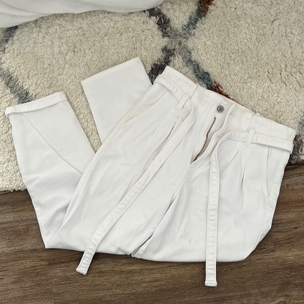 Eunina Super High Rise Crop Mom Jean | Paper Bag Waist